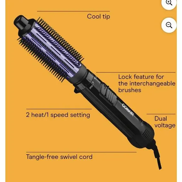 Conair 2 in 1 Hot Air Brush Curling Iron Combo Hair Dryer 1"- 1½" - Picture 2 of 9
